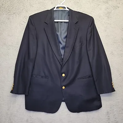 Vtg Raphael Blazer Men’s 48 PR Wool READ Navy Blue Medallion Buttons Sports Coat • $19.58