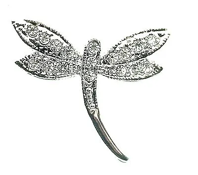 £5.89 • Buy Dragonfly Brooch Pin Swarovski Crystals Retro Classic Art Deco Lapel Charm