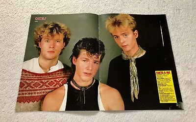 A-HA 1985 MORTEN HARKET Clipping Poster Swedish Music Magazine 1980s • $10