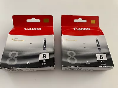 2x Canon CLI-8BK Photo Black Ink Cartridge For PIXMA IP4200 Pro9000 MP500 MP970 • £13.49