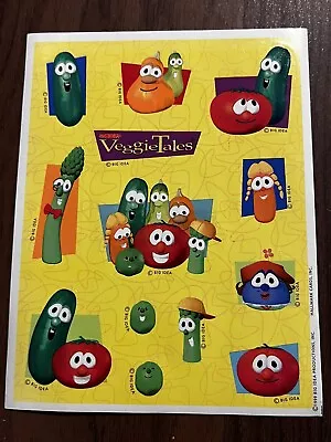 VTG VEGGIE TALES Hallmark Sticker Sheet BIG IDEA Christian Cartoon Bible Stories • $1.75