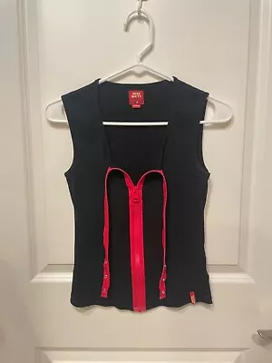 Miss Sixty Unique Black Pink Zipper Tank Top Women • $78