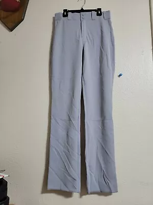 NWOT Majestic Youth Large Relax Fit Unhemmed Grey Baseball Pants Open Bottoms • $10.99