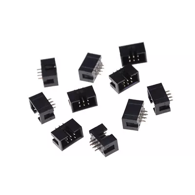 10PCS DC3-6P 2.54mm 2x3 Pin Straight Male Shrouded Header IDC Socket Z-'h • $6.96