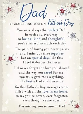 £3.45 • Buy Graveside/memorial Card Remembering You   Dad On Fathers Day Memorial Card