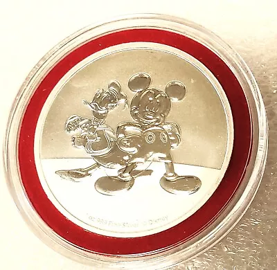 Disney Mickey & Donald 2023 Niue 1oz.Silver  BU Coin In+Protective Decor Capsule • $38.95