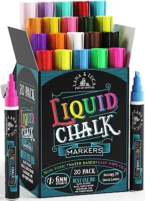 $18.88 • Buy Liquid Chalk Markers For Blackboards Signs Glass 6mm Reversible Tip Multicolored
