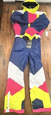 Tipsy Elves Ski Suit Mens L NEON KNOCKOUT Retro Snow Suit Brand New • $125