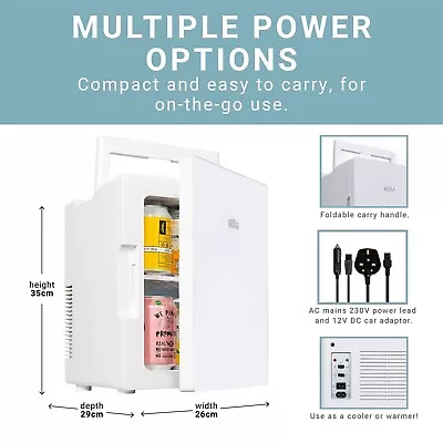 Kuhla Portable Table Top Black Mini Fridge Cometic Cooler Hot Or Cold 12V / 230V • £35.55