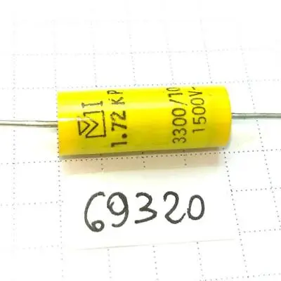 3.3nF 1500V 8x20 Mallory 172 1.72KP Polypropylene Film Capacitors Axial 2pcs • $2.96