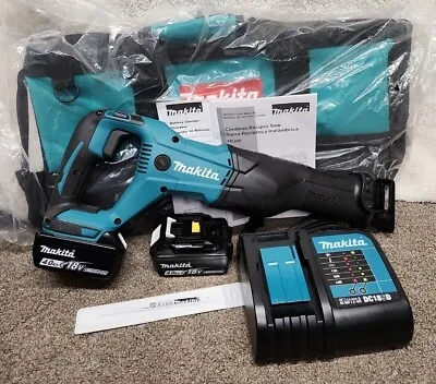 MAKITA•XRJ04T 18Volt LXT Lihium-Ion Reciprocating Saw Set•With Two Batteries•New • $298.55