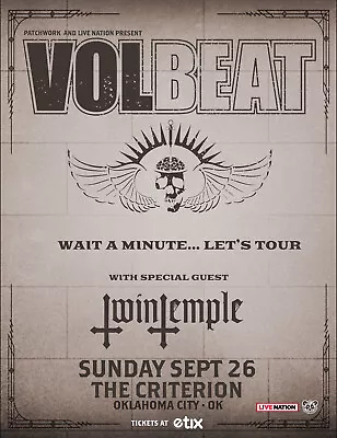 VOLBEAT  WAIT A MINUTE LET'S TOUR 2021  OKLAHOMA CITY CONCERT POSTER -Rock Music • $18.18