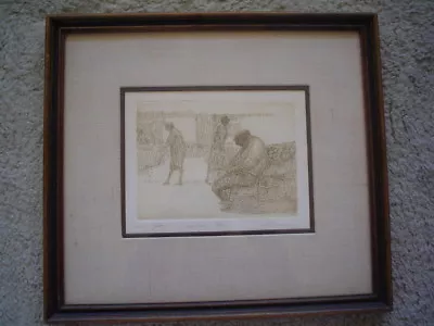 $150 • Buy HAROLD ALTMAN Original Etching  Seated Man  - Signed Artist Proof