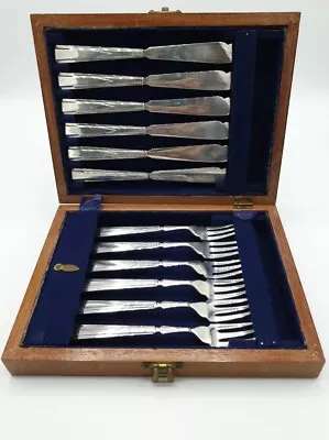 Vintage Boxed Set Of Mappin & Webb Silver Plated Fish Knife & Forks 12 Piece Set • £24.99