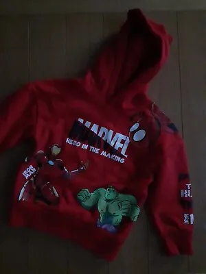 Primark Red Marvel Hero In The Making Hulk Long Sleeved Hoodie 3-4 • £3