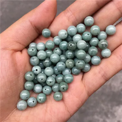 Bulk 100pcs Natural Grade A Jade Jadeite Green Round Beads DIY Size 4mm-13mm • $115.91