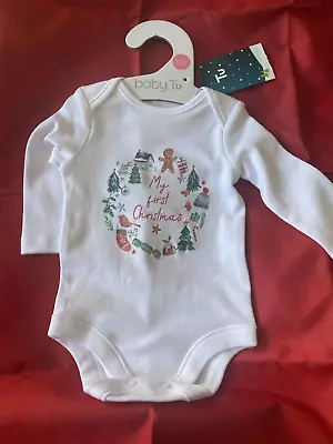 Baby My First Christmas Bodysuit Up To 1 Month Baby Tu • £6.99
