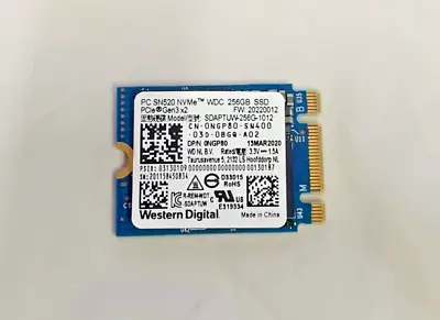 Western Digital SN520 256GB NVMe PCIe M.2 2230 SSD SDAPTUW-256G-1012 Dell 0NGP80 • £18