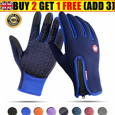 Thermal Windproof Waterproof Winter Gloves Touch Screen Warm Mittens Men Women • £7.99