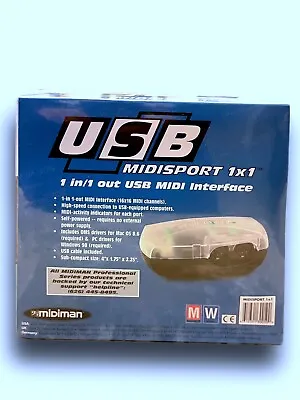 New USB MIDISPORT 1X1 1-in/1-out USB MIDI Interface T3891LL/A New • $45