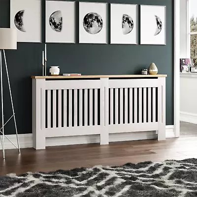 SALE Radiator Cover Extra Large Modern Cabinet Shelf MDF Grill Furniture White • £41.99