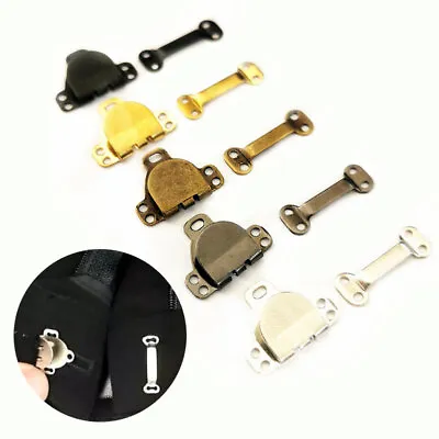 £2.39 • Buy New 10Sets Sew On Metal Skirts Hooks Fasteners Buckle Bar Closures Accessories