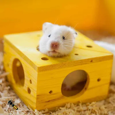 Boredom Breakers Small Animal Hamster Mouse Gerbil Toy Wooden Sleep Play Cheese • £7.75