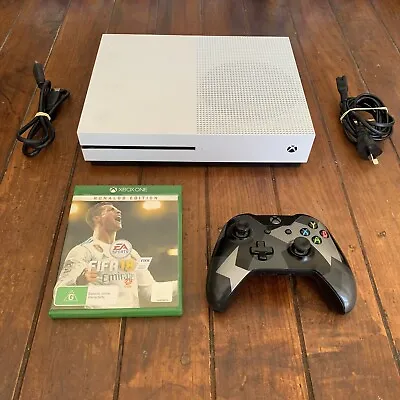 Microsoft Xbox One S 500GB White Console With Controller Cables FIFA Free Post • $213.70