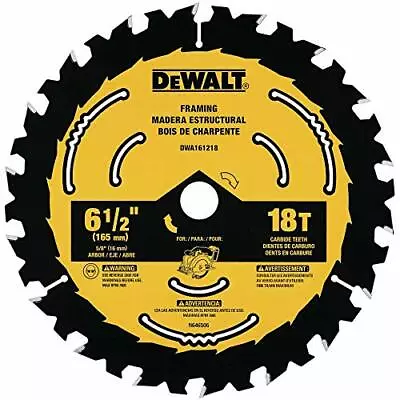 DEWALT DWA161218 6-1/2-Inch 18-Tooth Circular Saw Blade • $13.90