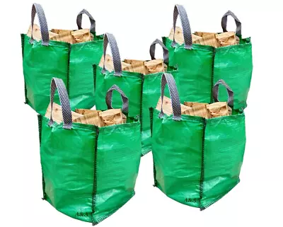 Garden Bags (Pack Of 5) Heavy Duty 120 L Refuse Large Grass Leaves Waste Sacks • £23.99