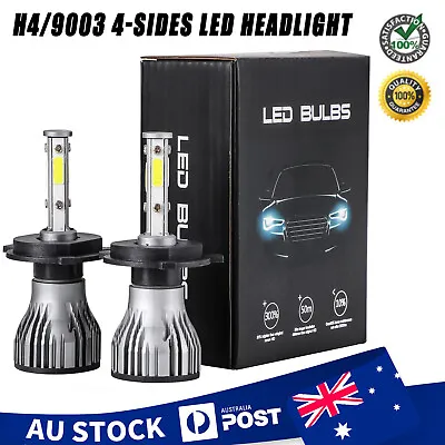2Pack H4 9003 4-SIDE LED Headlight Kit Lamp Bulbs Globes High Low Beam Universal • $21.65
