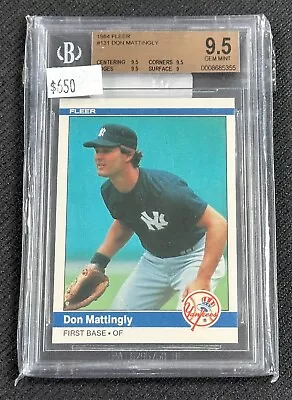 1984 Fleer BGS 9.5 Don Mattingly #131 Yankees Retro MLB • $649.95