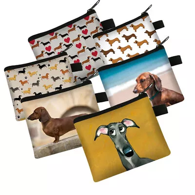 Card Bag Card Holder Wallet Key Pouch Storage Pouch Purse Coin Bag Dachshund Dog • £3.11