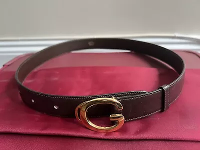 Genuine Vintage Brown Leather  Gucci “G” Letter Women’s Belt • $125