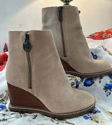 Michael Kors Evelyn Wedge Suede Booties • $60