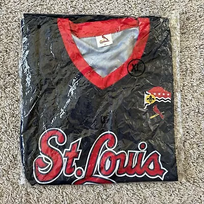 St Louis Cardinals Baseball Jersey Adult XL Navy Blue Short Sleeve Polyester New • $22