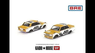 Mini GT 1:64 Scale Kaido House Datsun Kaido BRE510 Street - White/Gold - KHMG052 • £25.99