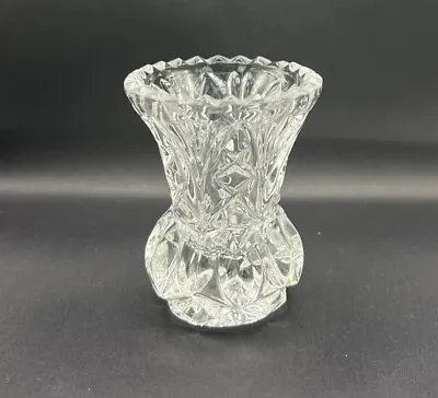 Vintage Mid Century Glass Crystal Yugoslavia Zajecar 3-5/8  Tall Vase • $12