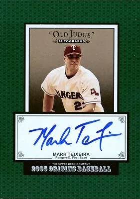 2005 Upper Deck MARK TEIXEIRA Signed Card Autograph Auto RANGERS COA ON CARD • $14.99