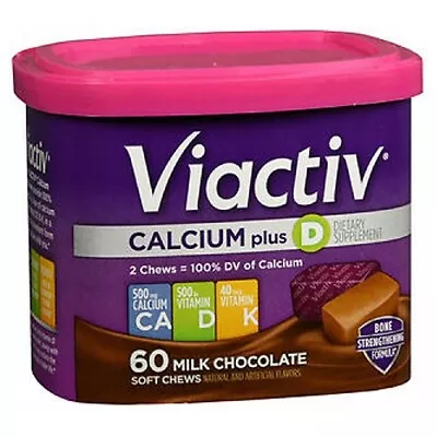 Viactiv Calcium Plus Vitamin D Soft Chews Milk Chocolate 60 Each By Viactiv • $21.99