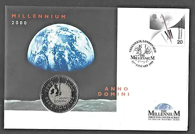 1999 - Millennium 2000 Anno Domini - £5 Coin First Day Cover • £7.88