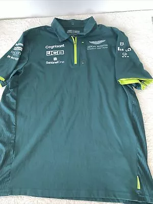 Aston Martin F1 Formula One Team Polo Shirt Mens XL GREEN Crew • $34.95