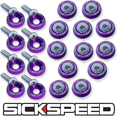 Purple 20 Pc Billet Aluminum Fender/bumper Washer/bolt Engine Bay Dress Up P4 • $24.88