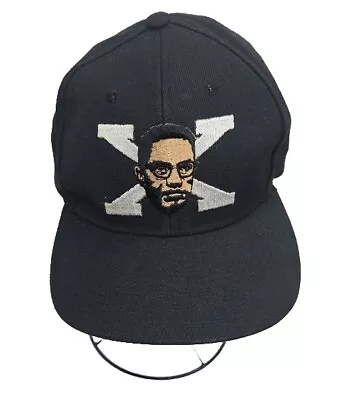 Vintage 90s MALCOLM X Hat Cap Star Player Baseball Hat Black And Green Rare HTF  • $20
