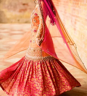 Bridal Junction Mehndi Dress Bridal. Pakistani Bridal Lehenga Pink And Orange • £250