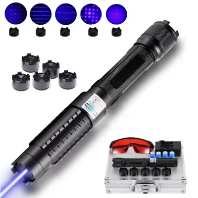 6 Watt Blue Laser Pointer Beam Light W/Box 450 NM 4PCS Battery Charger Included • $115.99