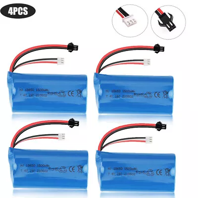 7.4V 1500mAh Li-ion Battery Pack 15C SM Plug With USB Charger For RC Cas Boat • £12.89