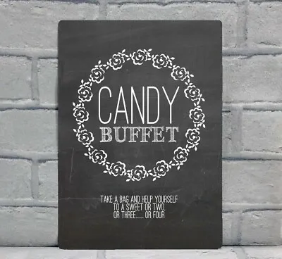 A4 Candy Buffet Sweet Cart Jar Stall Table Sign Wedding Party CHALKBOARD EFFECT • £9.95