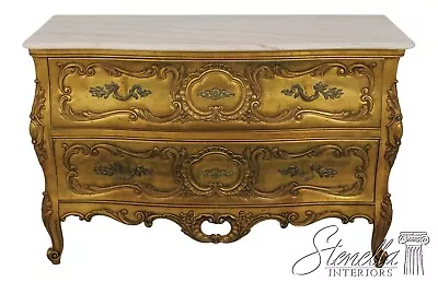 F59949EC: WEIMAN Vintage Gold Leaf Marble Top French Commode • $1395