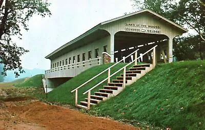 Vintage Postcard Covered Bridge Mahomet Illinois • $7.99